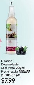 AVON Avon senses loción desenredante coco y açai oferta