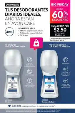 AVON Avon care desodorante antitranspirante 3 en 1 roll-on oferta