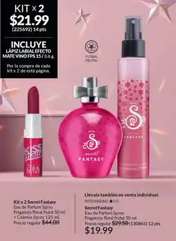 AVON Secret fantasy eau de parfum spray. fragancia floral frutal oferta