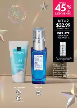 AVON Anew ah hidratación y relleno gel-crema facial oferta