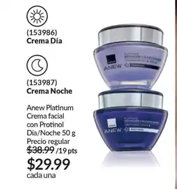 AVON Anew platinum crema facial con protinol día/noche oferta