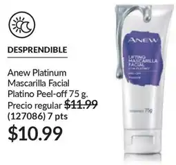AVON Anew platinum mascarilla facial platino peel-off oferta
