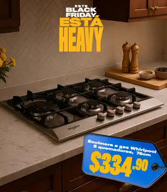 Whirlpool encimera a gas 5 quemadores