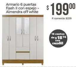 Tia Armario flash ii con espejo - almendra off white oferta