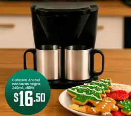 Ferrisariato Cafetera anchef con tazas negra oferta