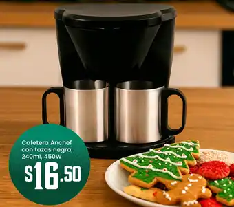 Ferrisariato Cafetera anchef con tazas negra oferta