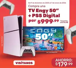 Akí Engy tv 50″ + ps5 digital oferta