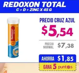 Farmacias Cruz Azul Redoxon total c + d + zinc oferta