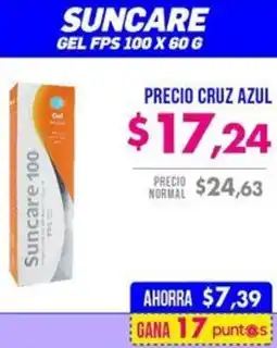 Farmacias Cruz Azul Suncare gel fps 100 oferta