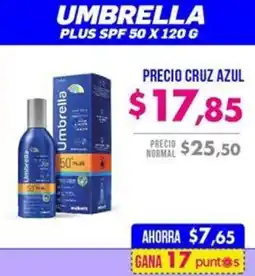 Farmacias Cruz Azul Umbrella plus spf 50 oferta