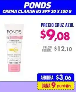 Farmacias Cruz Azul Ponds crema claran b3 spf 30 oferta