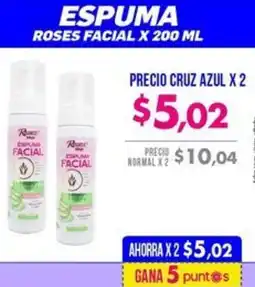 Farmacias Cruz Azul Espuma roses facial oferta