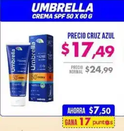 Farmacias Cruz Azul Umbrella crema spf 50 oferta