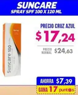 Farmacias Cruz Azul Suncare spray spf 100 oferta