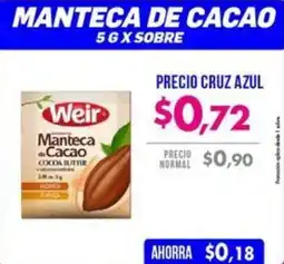 Farmacias Cruz Azul Manteca de cacao 5 gx sobre oferta