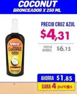 Farmacias Cruz Azul Coconut bronceador oferta