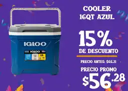 Coral Hipermercados Igloo cooler 16 qt azul oferta