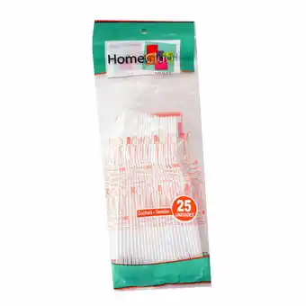 Cuchara tenedor plastica Homeclub 25 uni