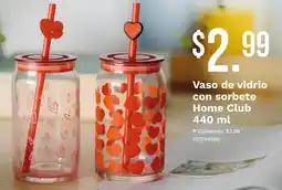 Tia Home club vaso de vidrio con sorbete oferta