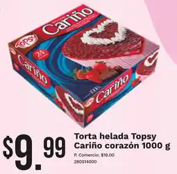 Tia Topsy cariño torta helada corazón oferta