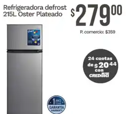 Tia Oster plateado refrigeradora defrost oferta