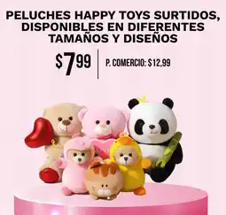 Tia Peluches happy toys surtidos, disponibles en diferentes tamaños y diseños oferta