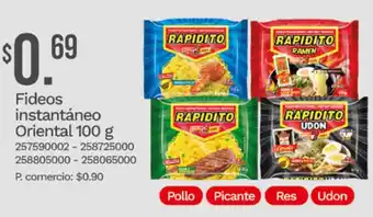 Rapidito fideos instantáneo
