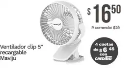 Tia Maviju ventilador clip 5" recargable oferta