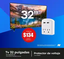 Novicompu TV 32" HD Android 14 + protector de voltaje oferta