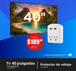 Novicompu TV 40" FHD Android 14 + protector de voltaje oferta