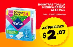 Akí Nosotras toalla hiénica básica alas oferta