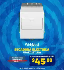 Orve Hogar Whirlpool secadora electrica oferta