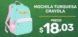 Coral Hipermercados Mochila turquesa crayola oferta