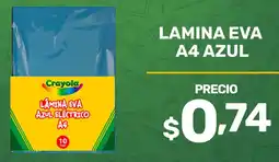 Coral Hipermercados Lamina eva A4 azul oferta
