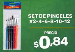 Coral Hipermercados Set de pinceles #2-4-6-8-10-12 oferta