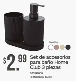 Tia Set de accesorios para baño home club oferta