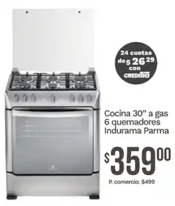 Tia Indurama parma cocina 30" a gas 6 quemadores oferta