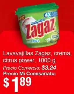 Mi Comisariato Zagaz lavavajillas crema, citrus power oferta