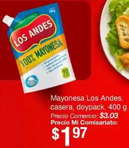 Mi Comisariato Los andes mayonesa casera, doypack oferta