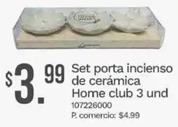 Tia Home Club set porta incienso de cerámica oferta