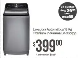 Tia Indurama lavadora automática 18 kg titanium oferta