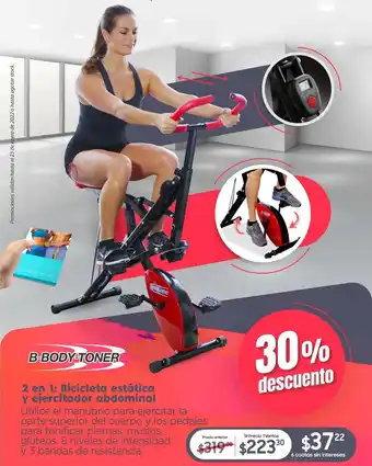 TVentas B-Body-Toner 2en 1 Bicicleta Estática y Ejercitador Abdominal oferta