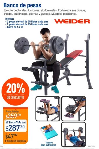TVentas Weider Banco de Pesas oferta