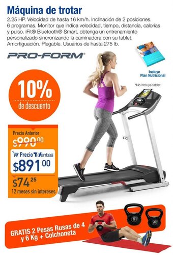 TVentas Pro-form Máquina de Trotar 2.25 HP oferta