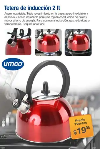 TVentas Umco Tetera de Inducción 2lt oferta