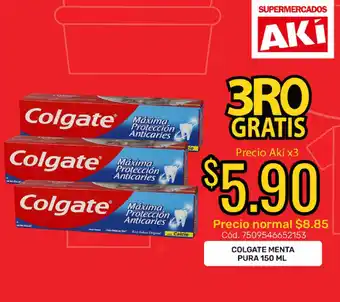 Akí Colgate Menta Pura 3x150ml oferta