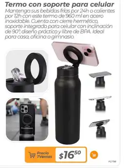 TVentas Termo con soporte para celular oferta