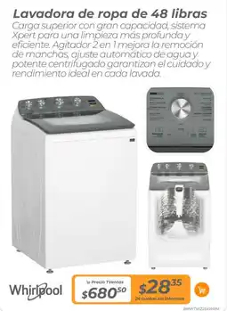 TVentas Whirlpool Lavadora de ropa oferta