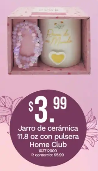 Home club jarro de cerámica con pulsera