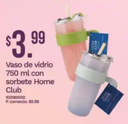 Tia Home club vaso de vidrio con sorbete oferta